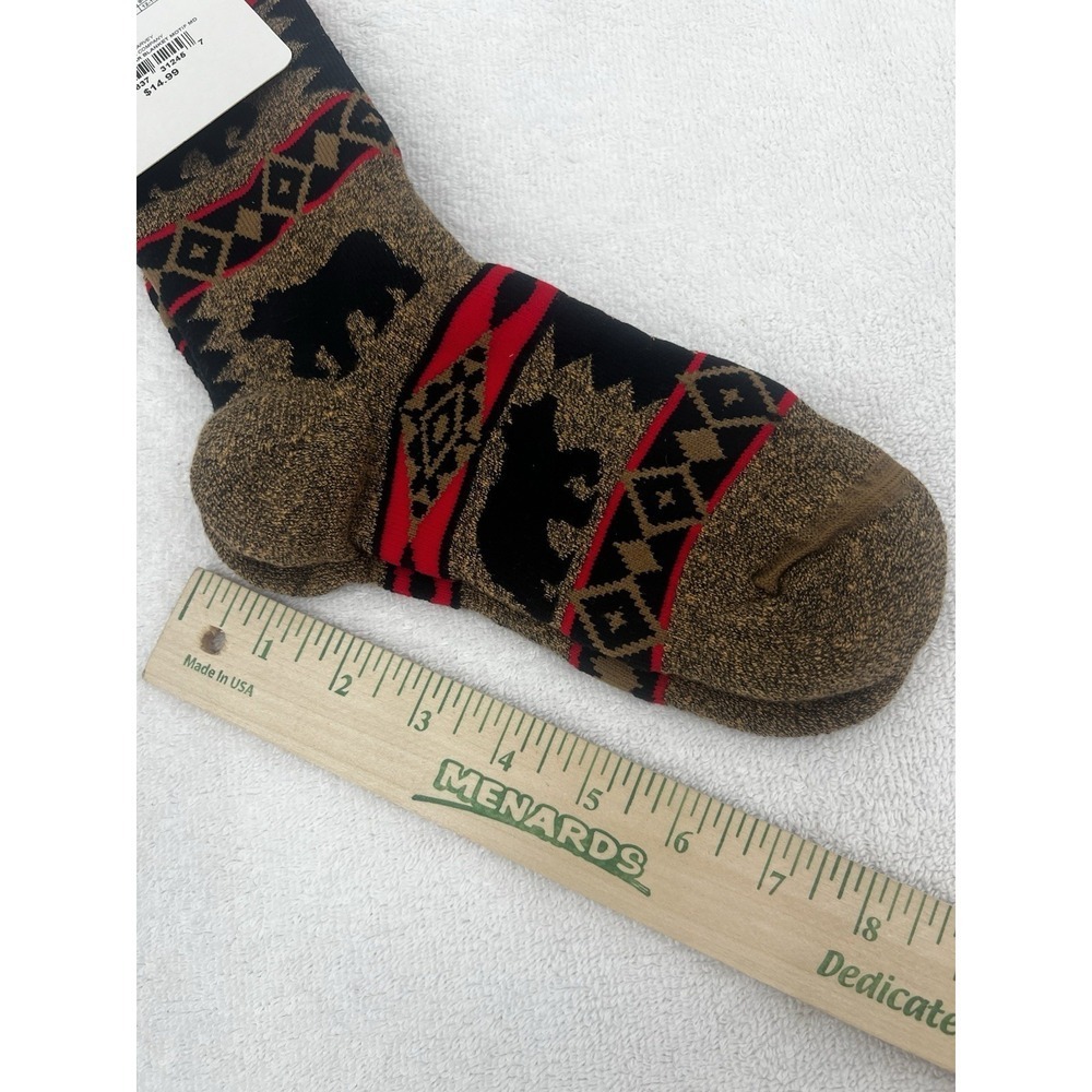 Youth Medium Yellowstone Brown Black Bear Socks Thick Warm Cozy - Picture 6 of 6